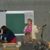 Julia Morton-Marr prepares to address the 2001 Circumpolar Climate Change Summit and Exposition in Whitehorse, Yukon.