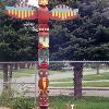 The totem pole at St. Agnes in Chatham Ontario.  In 2000, St. Agnes teachers Larry Kearns and Jeff Young won the 'TVOntario Teacher of the Year' award for their work with International School Peace Gardens.