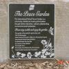 The St Francis of Assisi plaque recognizes the support of local sponsors and supporters.  This is typical of the local assistance provided to many schools as they create their School Peace Garden program.
