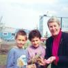 Dedicating a Peace Garden at the original Christ the King school in Whitehorse, Yukon in 1995.
